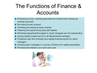 The Functions of Finance & Accounts  