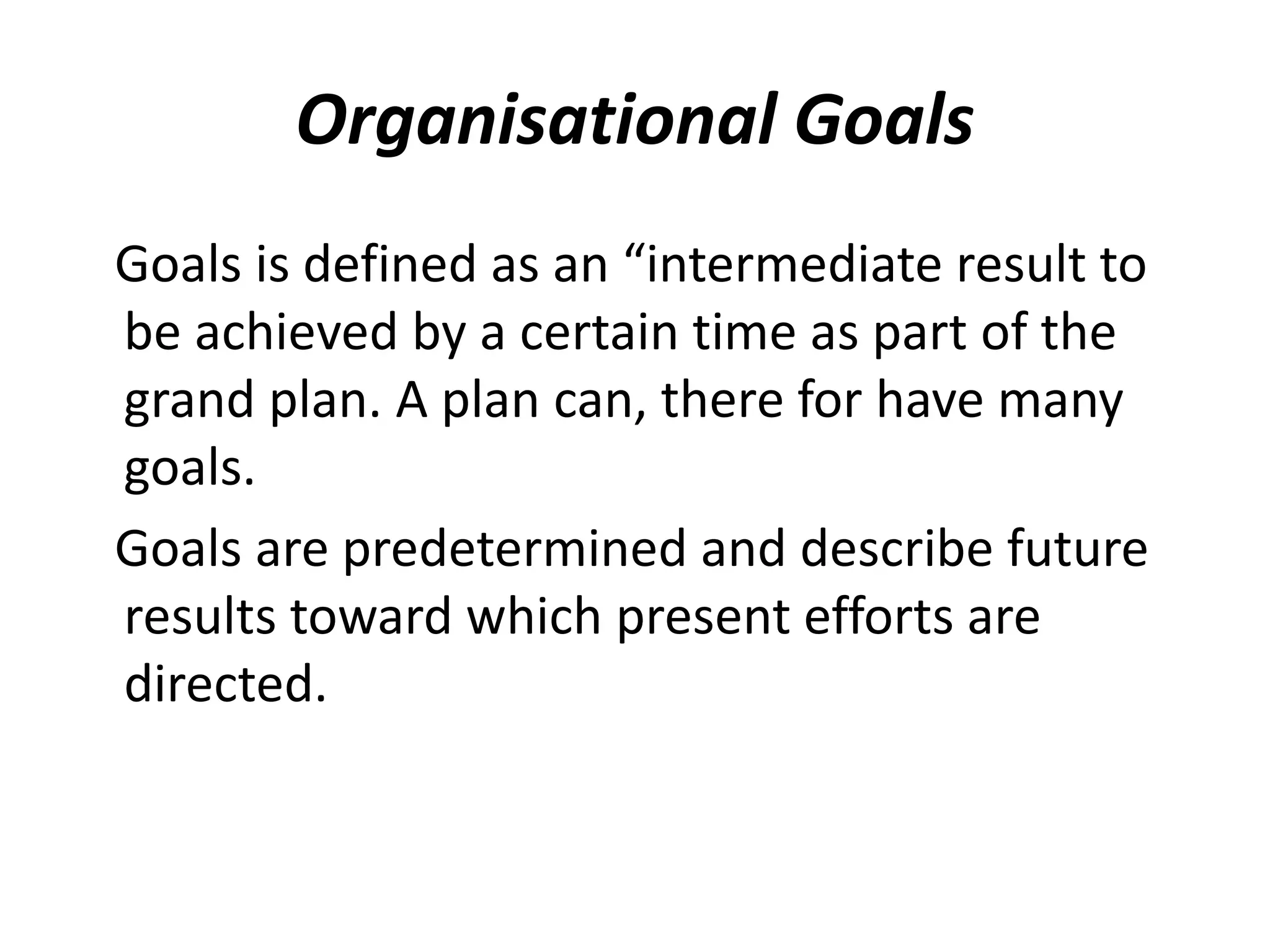 Organisational goals and objectives | PPTX
