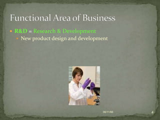  R&D = Research & Development
 New product design and development
06/11/66 4
 