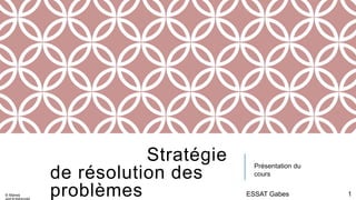 Stratégie
de résolution des
problèmes ESSAT Gabes 1
Présentation du
cours
© Marwa
 