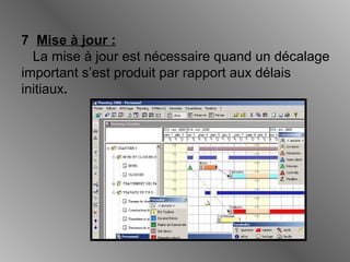 7 Mise à jour :
La mise à jour est nécessaire quand un décalage
important s’est produit par rapport aux délais
initiaux.
 