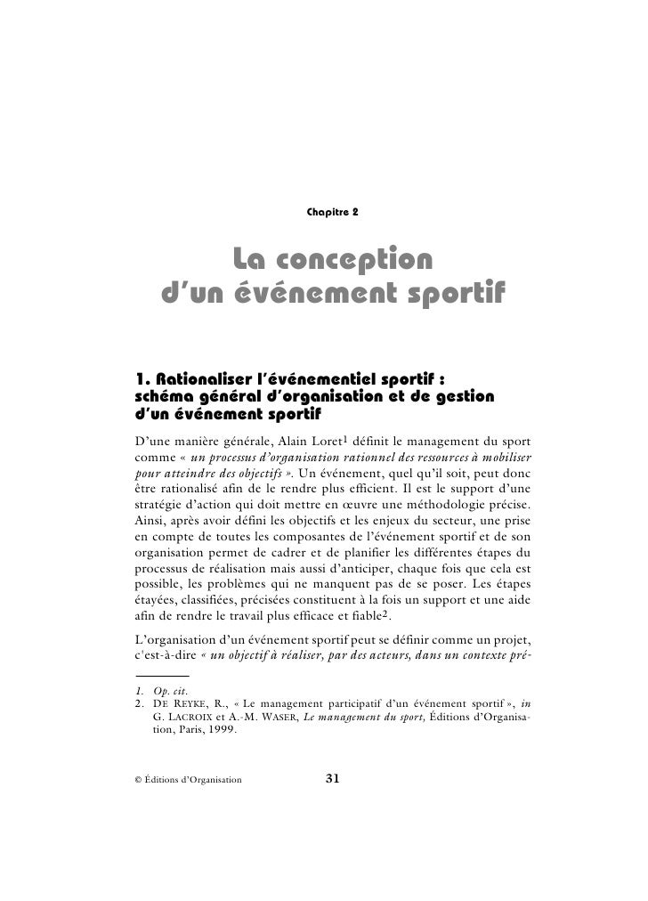 Organisation D Un Event Sportif