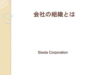 会社の組織とは
Siesta Corporation
 