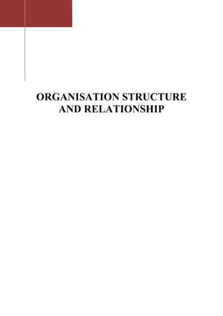 ORGANISATION STRUCTURE
AND RELATIONSHIP

 
