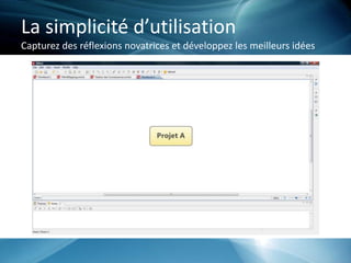 La simplicité d’utilisation
Capturez des réflexions novatrices et développez les meilleurs idées
 