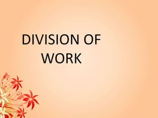 DIVISION OF
WORK