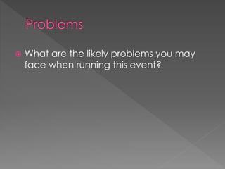 Technical Problem Example In An Event Organising an event checklist | PPTX