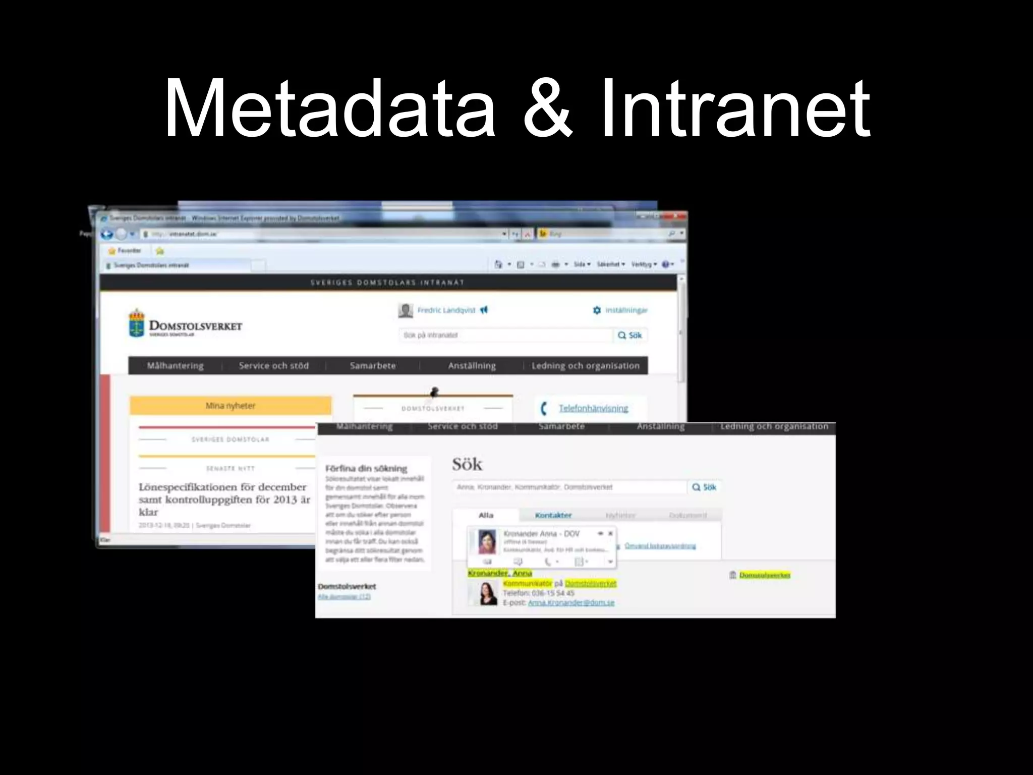 Metadata & Intranet