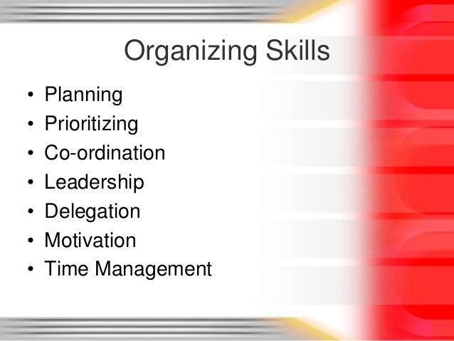 list of organisational skills