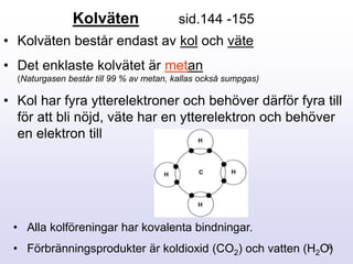 Organisk kemi: kol, kolväten, alkoholer | PPT