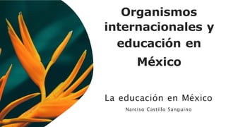 Organismos
internacionales y
educación en
México
La educación en México
Narciso Castillo Sanguino
 