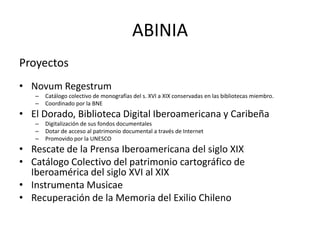 LIBERAsociación Europea de Bibliotecas de InvestigaciónFundada en 1971420 miembros46 paísesObjetivos:Promover la cooperación entre las bibliotecas de investigaciónFavorecer el acceso a la información en cualquier formatoPreservar el patrimonio culturalMejorar los servicios a investigadores, profesores y estudiantes.