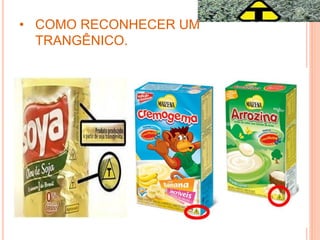• COMO RECONHECER UM
TRANGÊNICO.
 