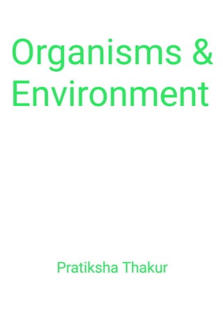 Organisms and Environment 