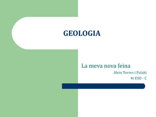 GEOLOGIA



   La meva nova feina
              Aleix Torres i Palahí
                        4t ESO - C
 