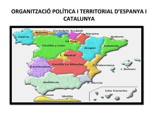 ORGANITZACIÓ POLÍTICA I TERRITORIAL D’ESPANYA I
CATALUNYA
 