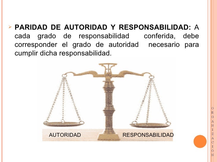 Paridad De Autoridad Y Responsabilidad Ejemplos