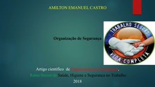 AMILTON EMANUEL CASTRO
Organização de Segurança
Artigo cientifico de Organização de Emergência,
Ramo/Sector de Saúde, Higiene e Segurança no Trabalho
2018
 