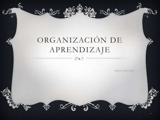 ORGANIZACIÓN DE
APRENDIZAJE
SHIRLEY RECALDE
 