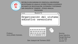 Organización del sistema
educativo venezolano
Buscar
 