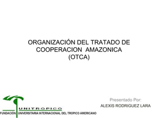 ORGANIZACIÓN DEL TRATADO DE COOPERACION  AMAZONICA (OTCA) Presentado Por: ALEXIS RODRIGUEZ LARA 