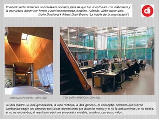 OFICINAS PIONEER (1995-96) FOX LATIN AMERICAN CHANNEL
El diseño debe llenar las necesidades sociales para las que fue cons...
