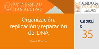 Organización,
replicación y reparación
del DNA
Biología Molecular
Capitul
o
35
 
