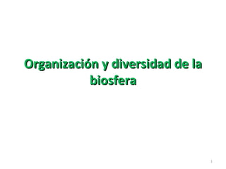 Organización y diversidad de la
           biosfera




                                  1
 