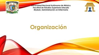 Universidad Nacional Autónoma de México
Facultad de Estudios Superiores Iztacala
Modulo: Administración en Enfermería

 