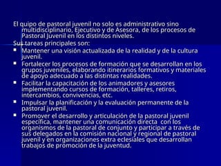 ORGANIZACION Y ESTRUCTURA DE LA PASTORAL JUVENIL | PPT