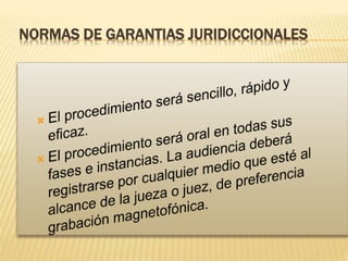 NORMAS DE GARANTIAS JURIDICCIONALES
 