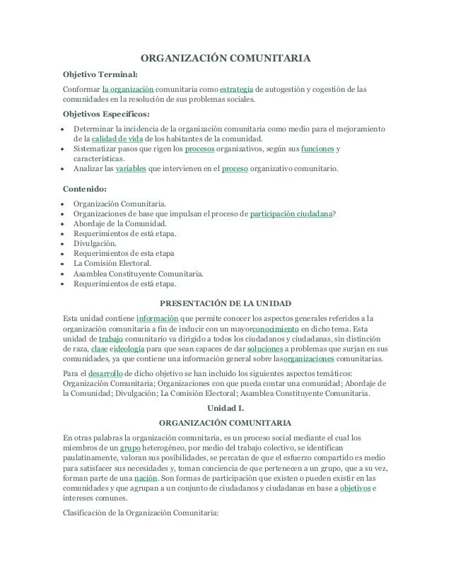 Organizacion Comunitaria
