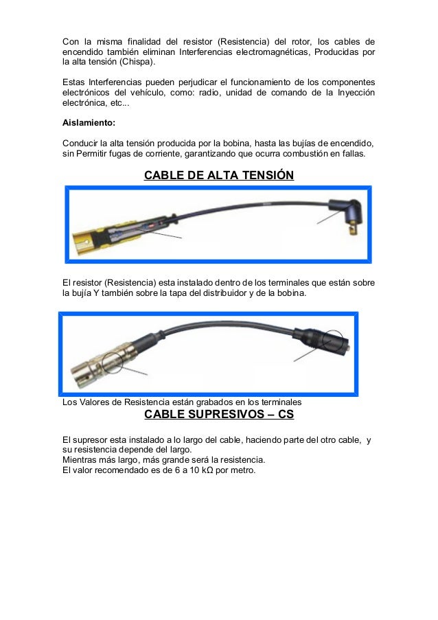 Resistencia cables de alta