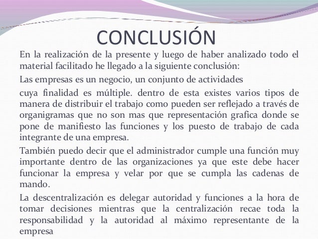 Ensayo De Organizacion De Una Empresa