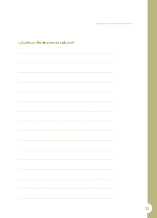 Capacitación para Organizaciones de Base




• ¿Cuáles son los derechos de cada uno?




                                                                                     25
 