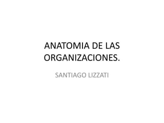 ANATOMIA DE LAS
ORGANIZACIONES.
SANTIAGO LIZZATI
 