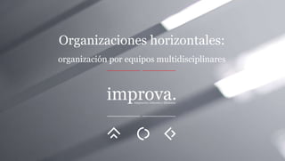 Organizaciones horizontales:
organización por equipos multidisciplinares
 