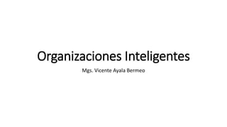 Organizaciones Inteligentes
Mgs. Vicente Ayala Bermeo
 