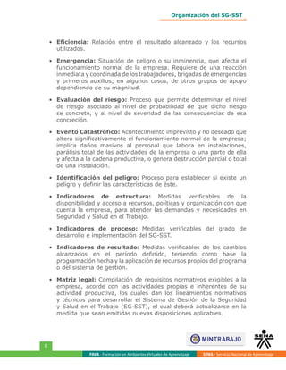 ORGANIZACIÓN DEL SISTEMA DE GESTIÓN DE LA SEGURIDAD Y SALUD EN EL ...