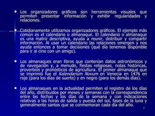 <ul><li>Los organizadores gráficos son herramientas visuales que permiten presentar información y exhibir regularidades y ...
