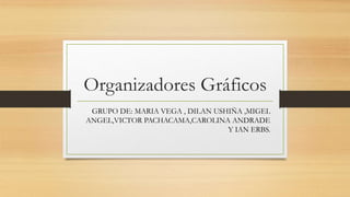 Organizadores Gráficos 
GRUPO DE: MARIA VEGA , DILAN USHIÑA ,MIGEL 
ANGEL,VICTOR PACHACAMA,CAROLINA ANDRADE 
Y IAN ERBS. 
 