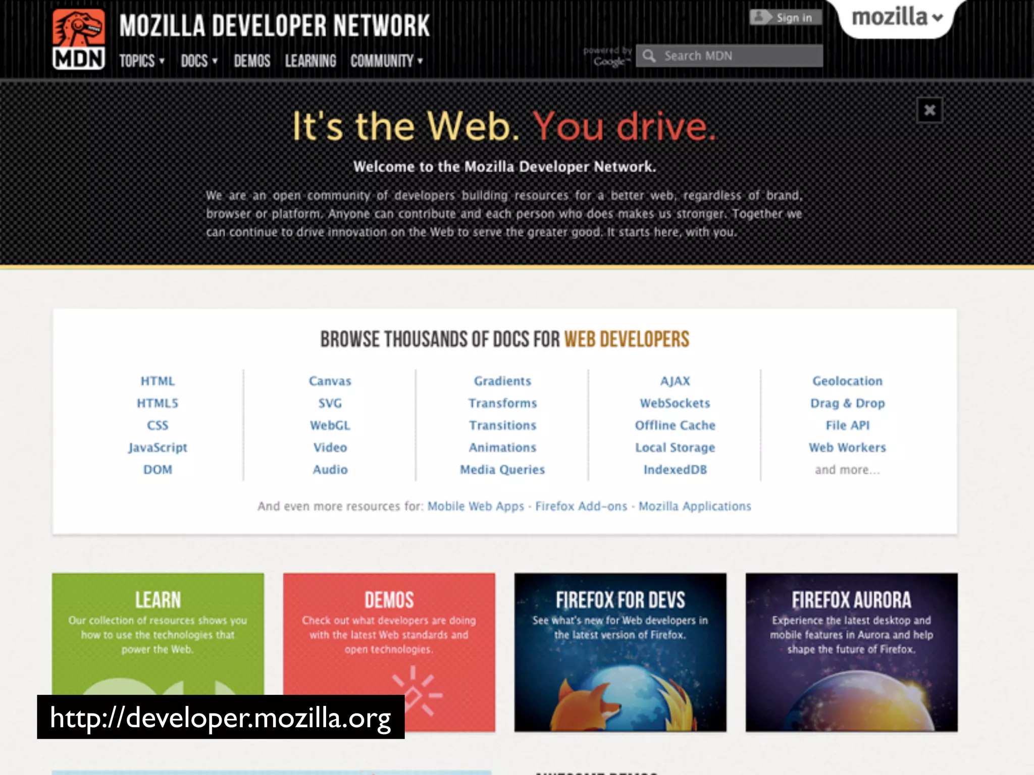 http://developer.mozilla.org
 