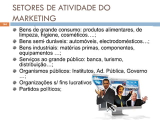SETORES DE ATIVIDADE DO
MARKETING
144
 