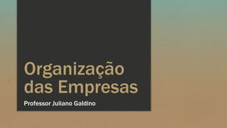 Organização
das Empresas
Professor Juliano Galdino
 