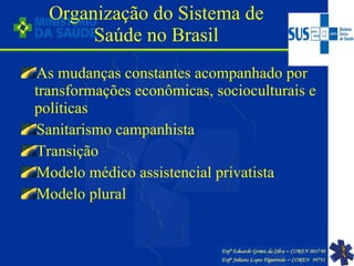 Organização do Sistema de Saúde no Brasil ,[object Object],[object Object],[object Object],[object Object],[object Object]