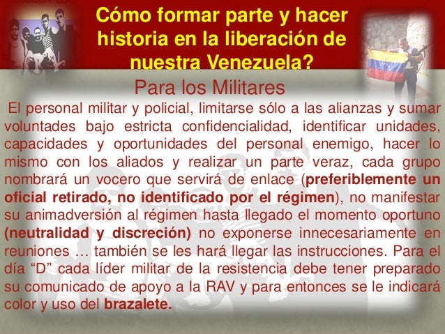 Cómo formar parte y hacer
historia en la liberación de
nuestra Venezuela?
CUÁL ES EL MENSAJE DEL
GENERAL VIVAS?
Para los M...