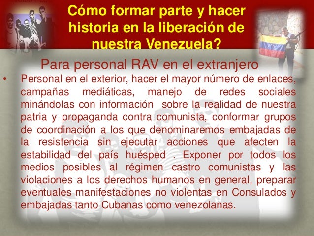 Cómo formar parte y hacer
historia en la liberación de
nuestra Venezuela?
CUÁL ES EL MENSAJE DEL
GENERAL VIVAS?
Para perso...