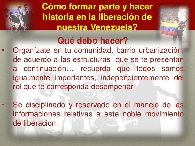 Cómo formar parte y hacer
historia en la liberación de
nuestra Venezuela?
CUÁL ES EL MENSAJE DEL
GENERAL VIVAS?
Qué debo h...