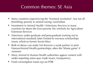 Organization of animal health in Southeast Asia: Challenges and opportunities for the Vietnam Initiative on Zoonotic Infections (VIZIONS)
