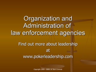 Organization of Law Enforcement Agencies | PPT
